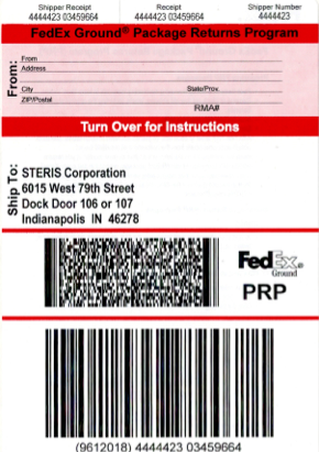Parts Return Label