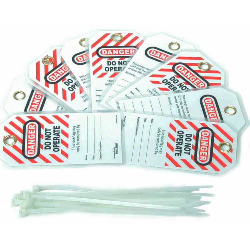 Tool, Lockout Tags (10 pcs), Red Striped P764324-649
